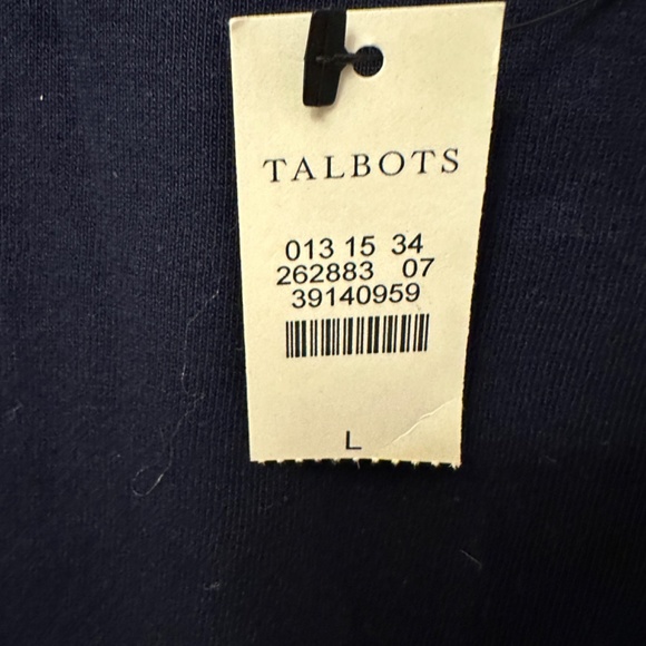 NWT Talbots navy blue Crewneck 3/4 sleeve tee - Picture 3 of 4